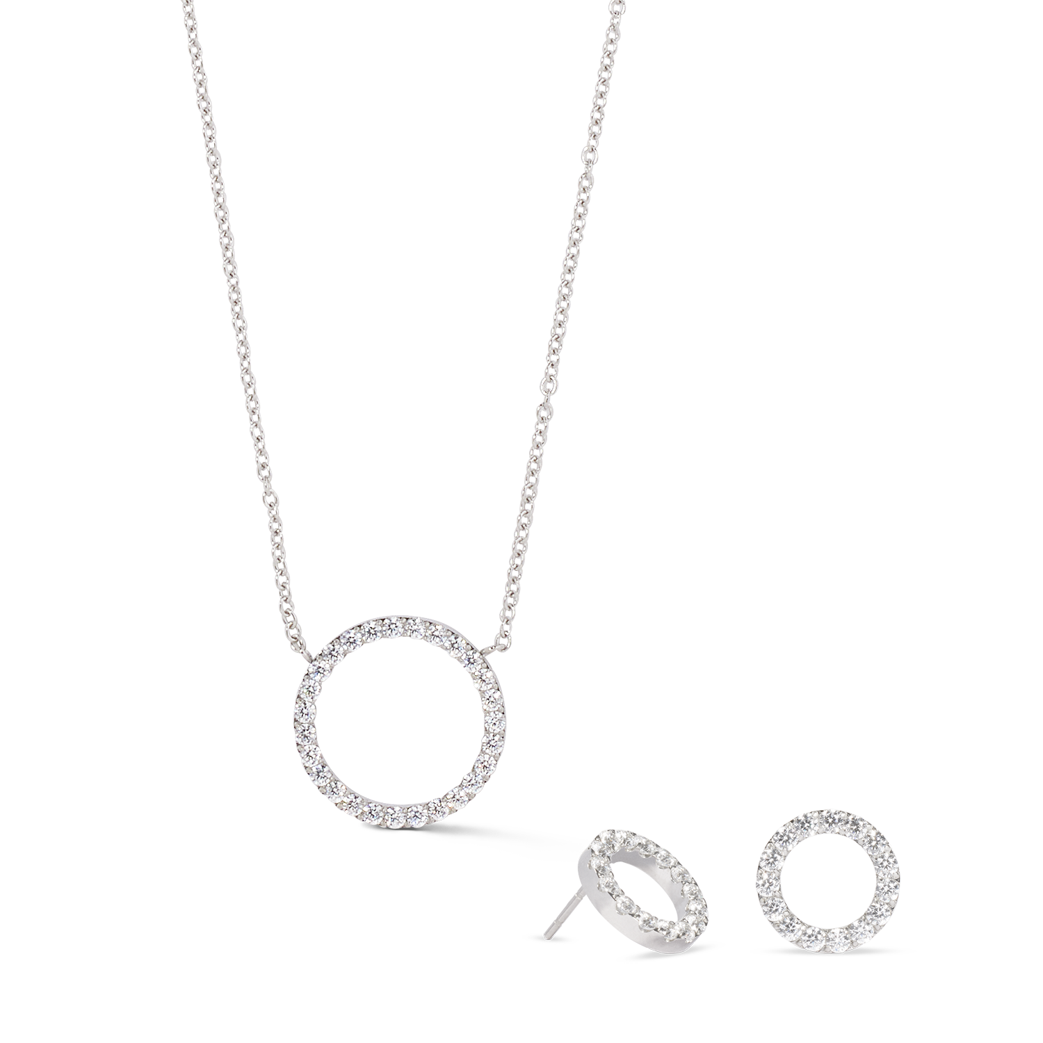 Collana Sparkling Circle argento-cristallo