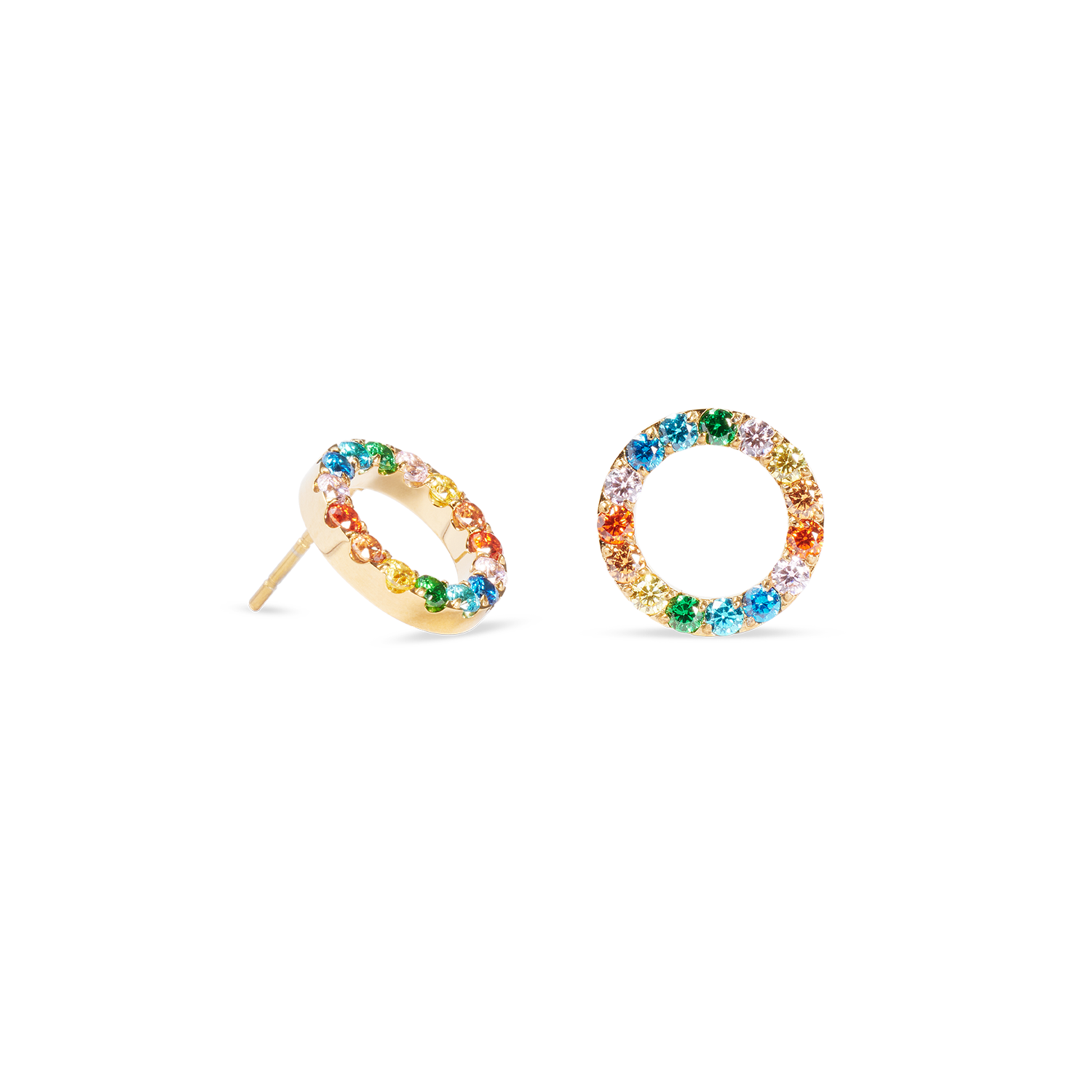 Orecchini Sparkling Circle oro-multicolore