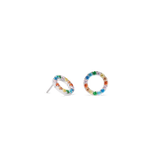 Orecchini Sparkling Circle argento-multicolore