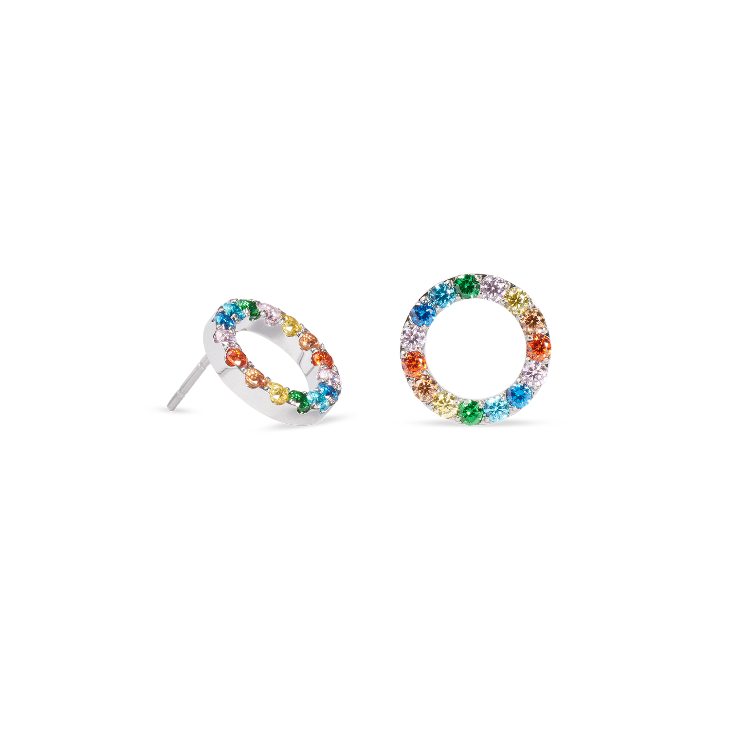 Orecchini Sparkling Circle argento-multicolore