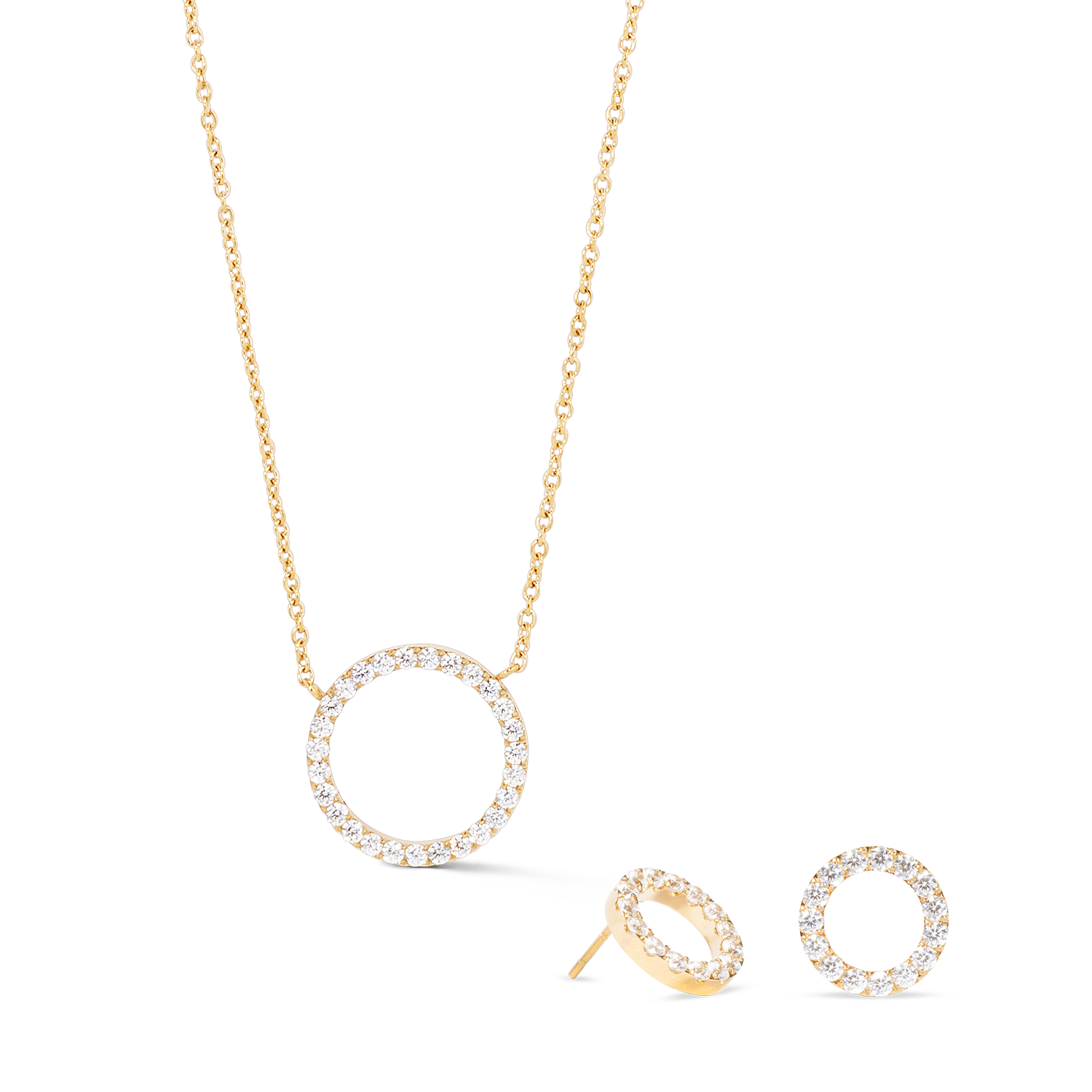 Orecchini Sparkling Circle oro-cristallo