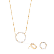 Orecchini Sparkling Circle oro-cristallo