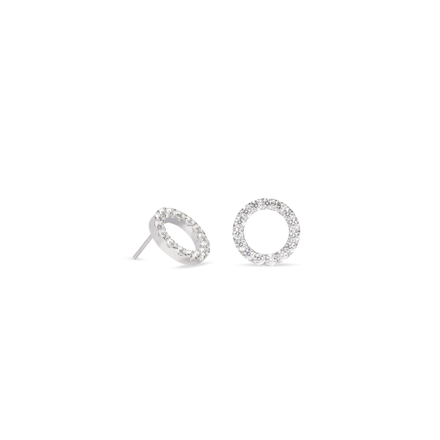 Orecchini Sparkling Circle argento-cristallo