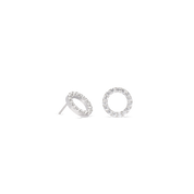 Orecchini Sparkling Circle argento-cristallo