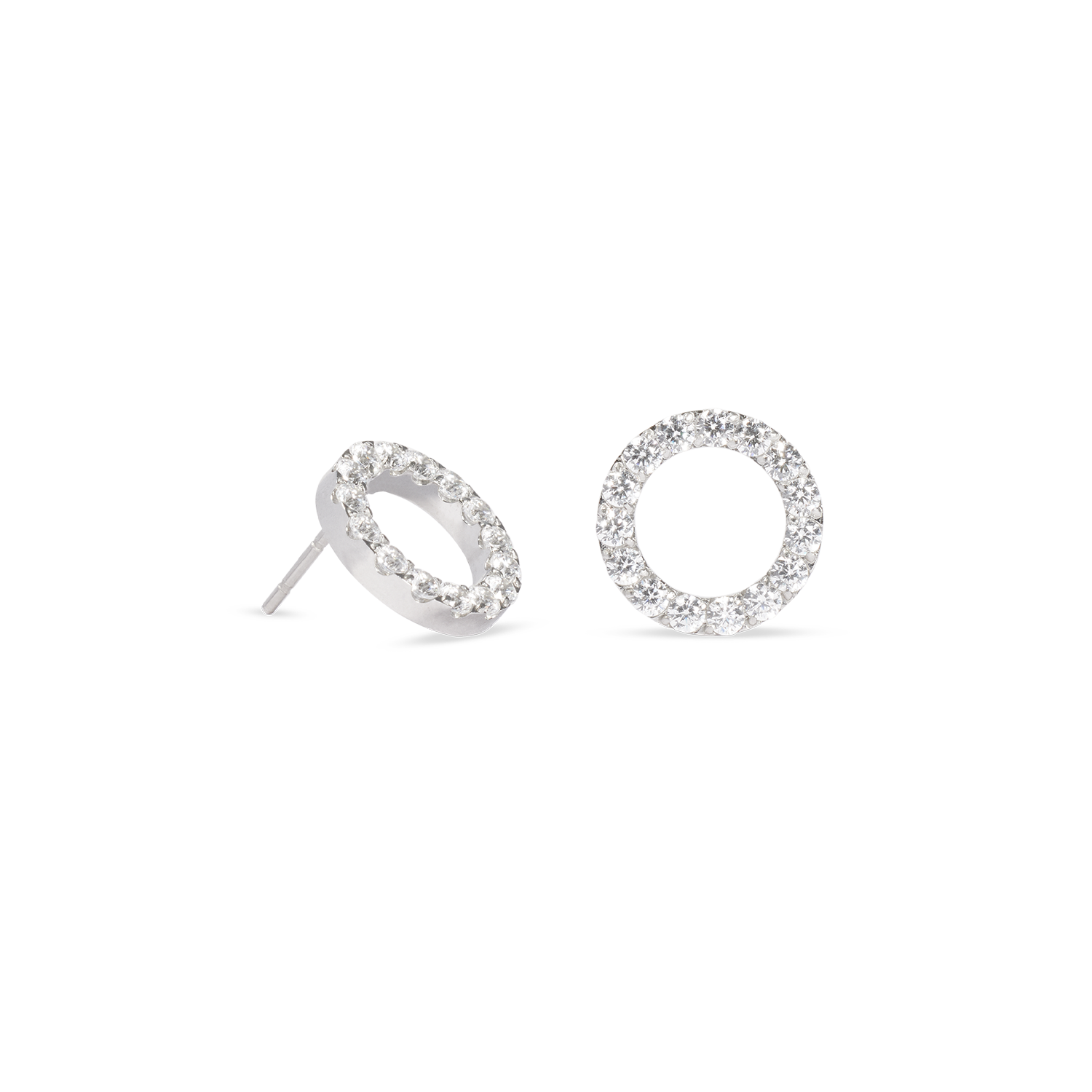 Orecchini Sparkling Circle argento-cristallo
