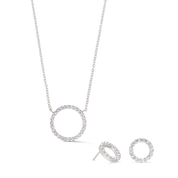Orecchini Sparkling Circle argento-cristallo