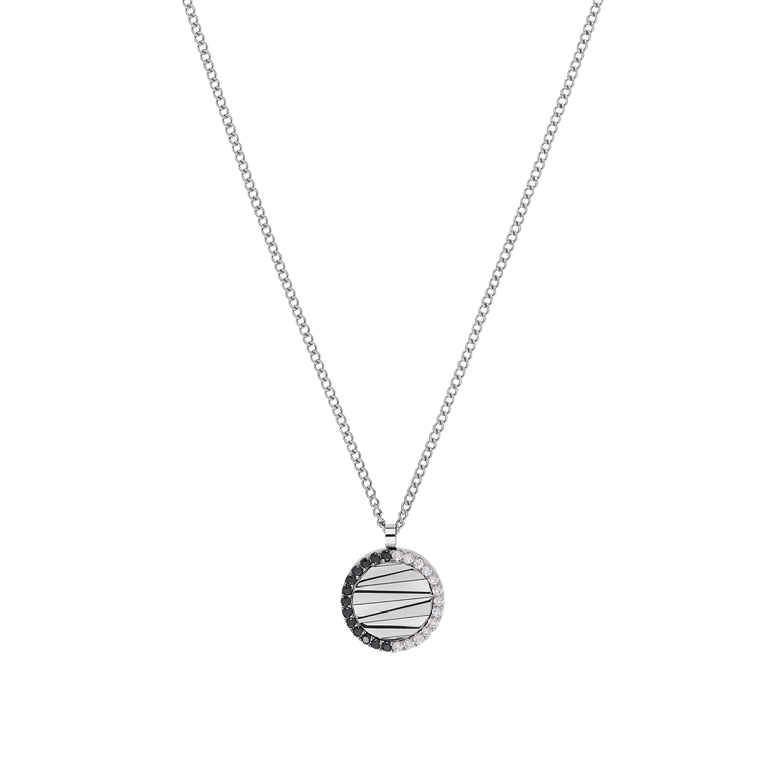 Collana Amulet Mini Waves argento-nero