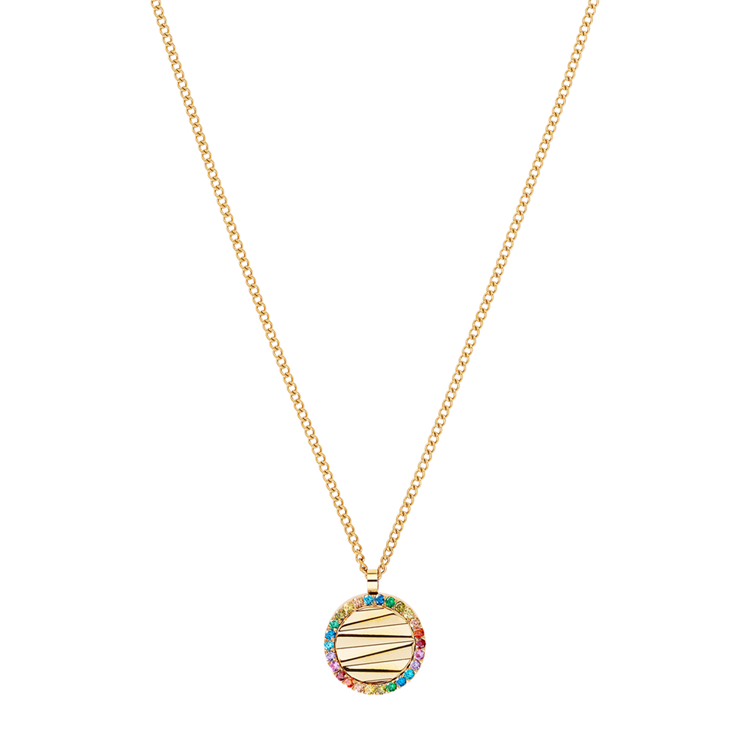 Collana Amuleto Mini Waves oro-rainbow
