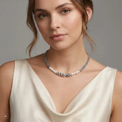 COEUR DE LION Collana Dancing Crystals Fusion argento – indossato