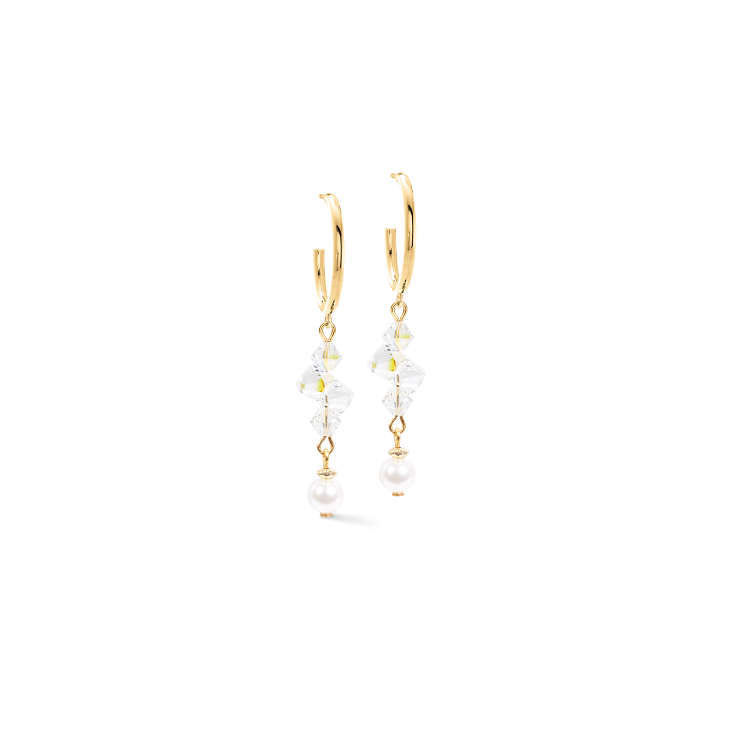 Orecchini a cerchio Dancing Crystals Fusion oro