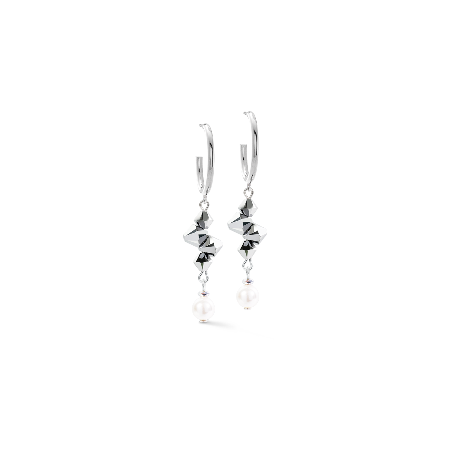 Orecchini a cerchio Dancing Crystals Fusion argento