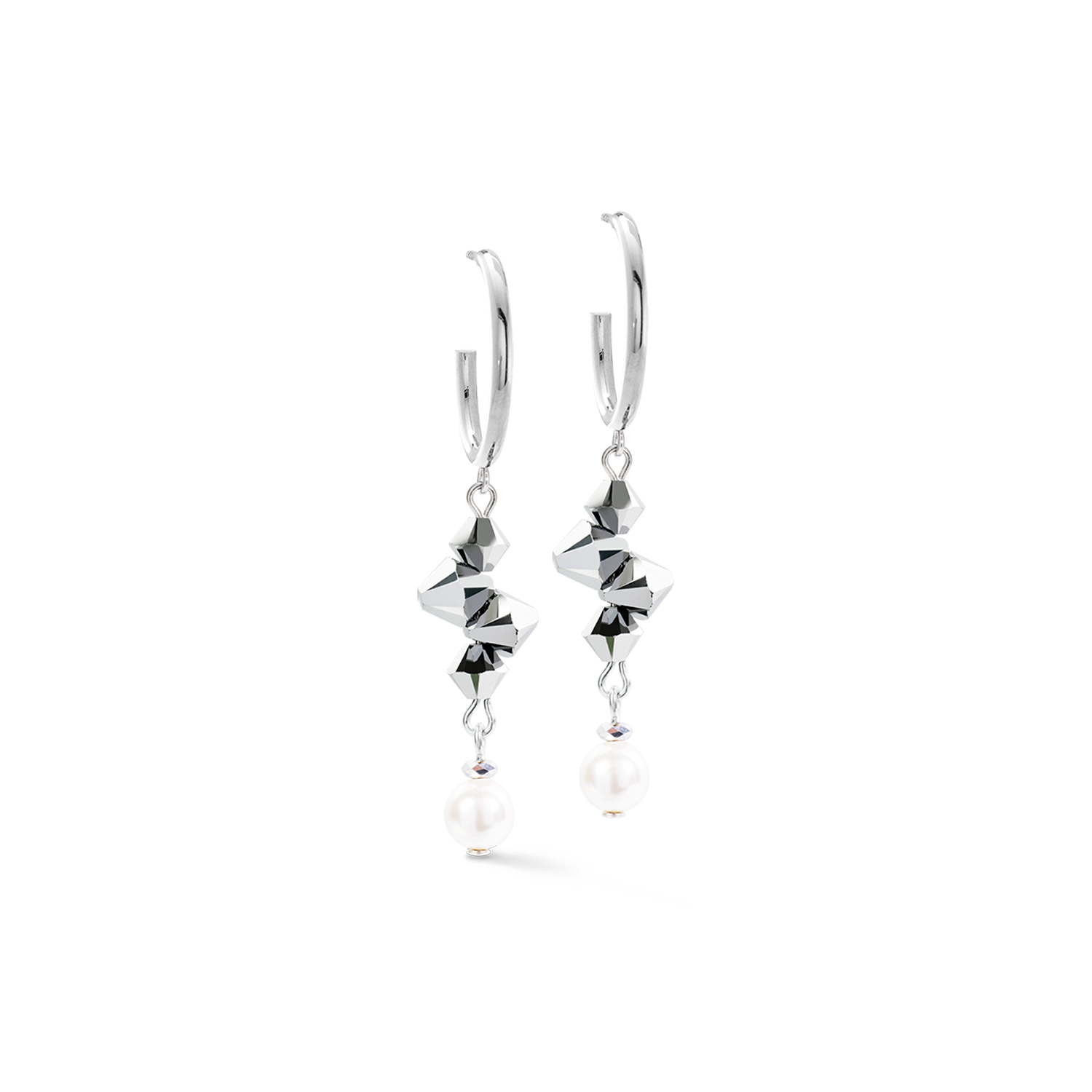 Orecchini a cerchio Dancing Crystals Fusion argento