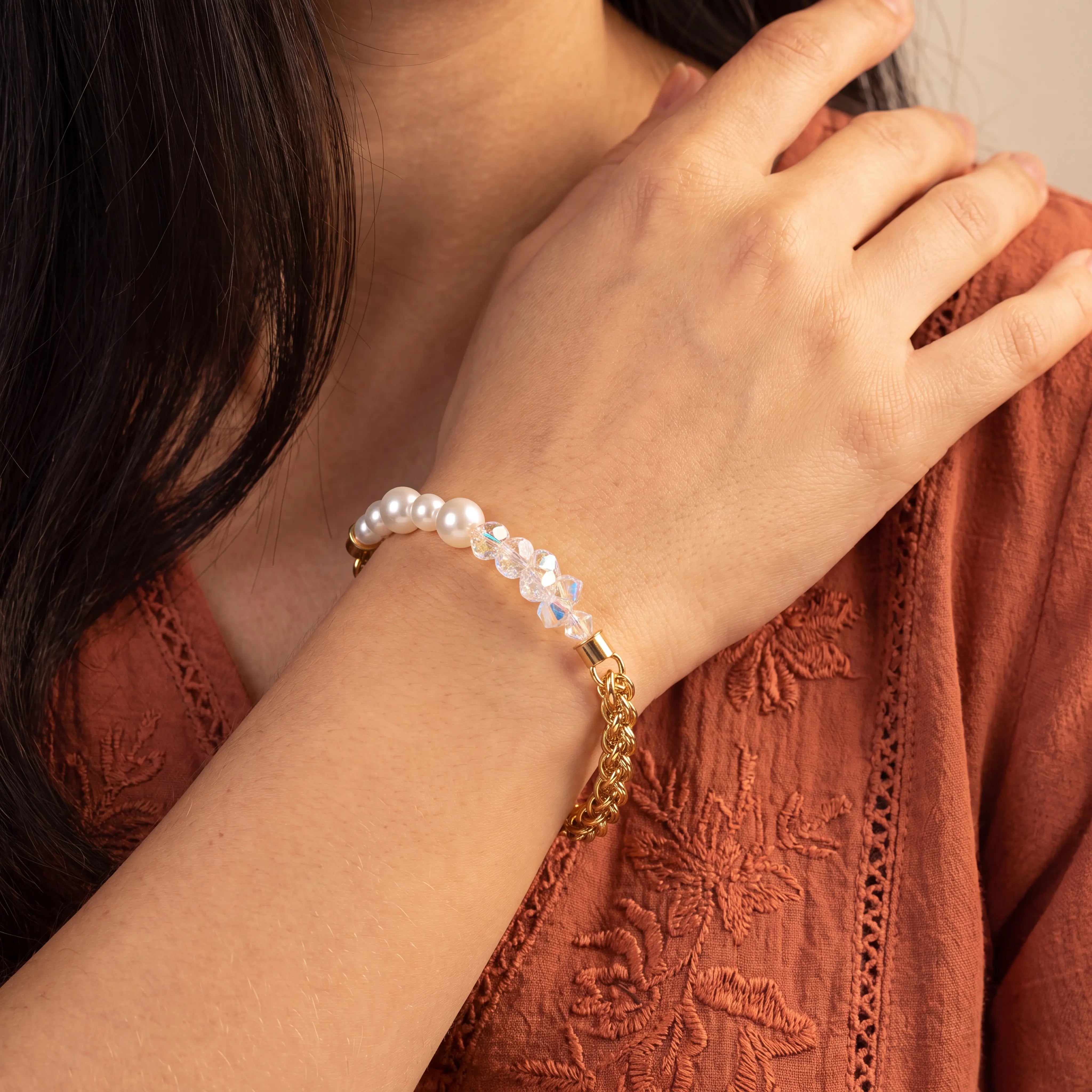 COEUR DE LION Bracciale Dancing Crystals Fusion oro – indossato