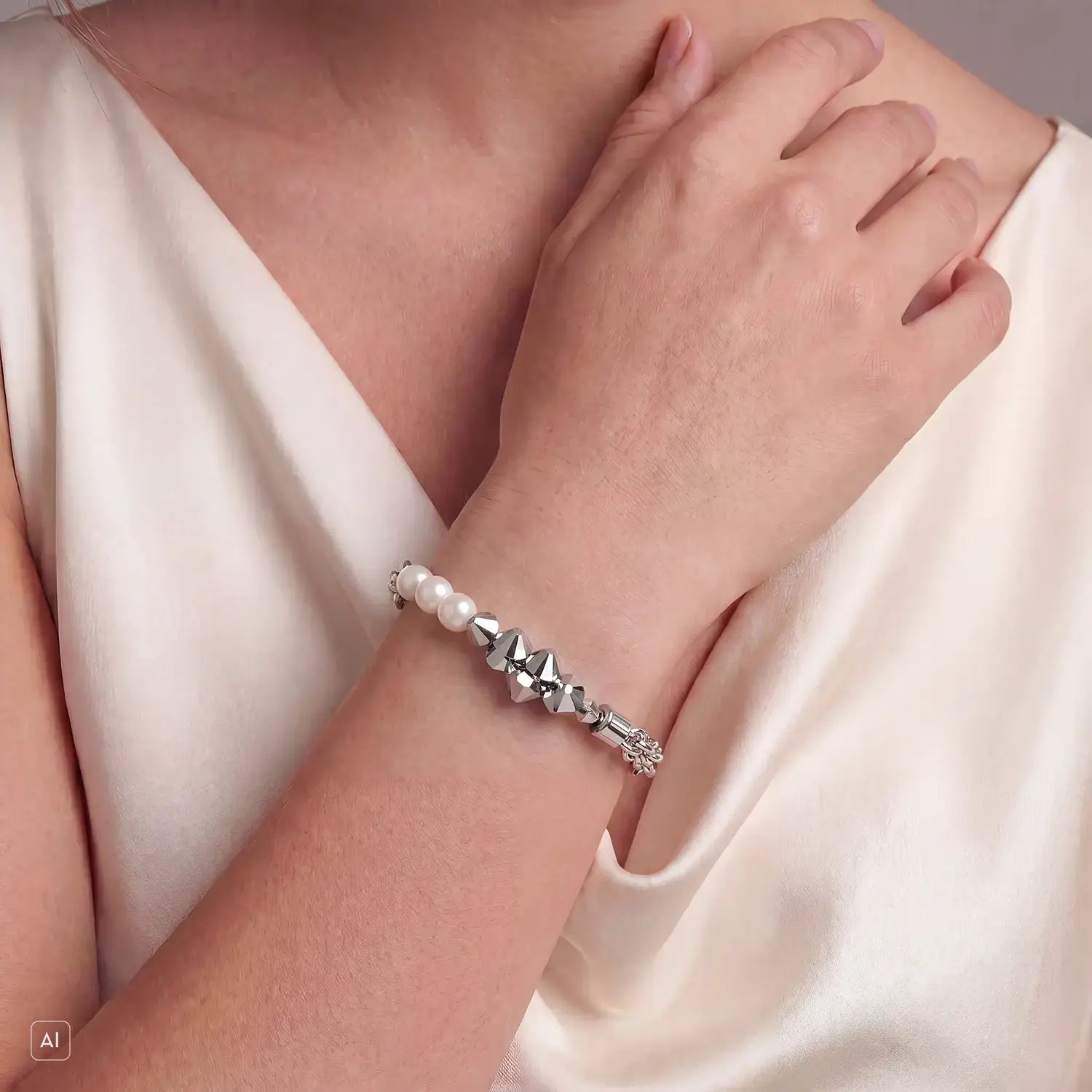 COEUR DE LION Bracciale Dancing Crystals Fusion argento – indossato