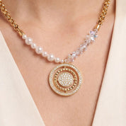 COEUR DE LION Collana Amuleto Fusion Sparkle oro – indossato
