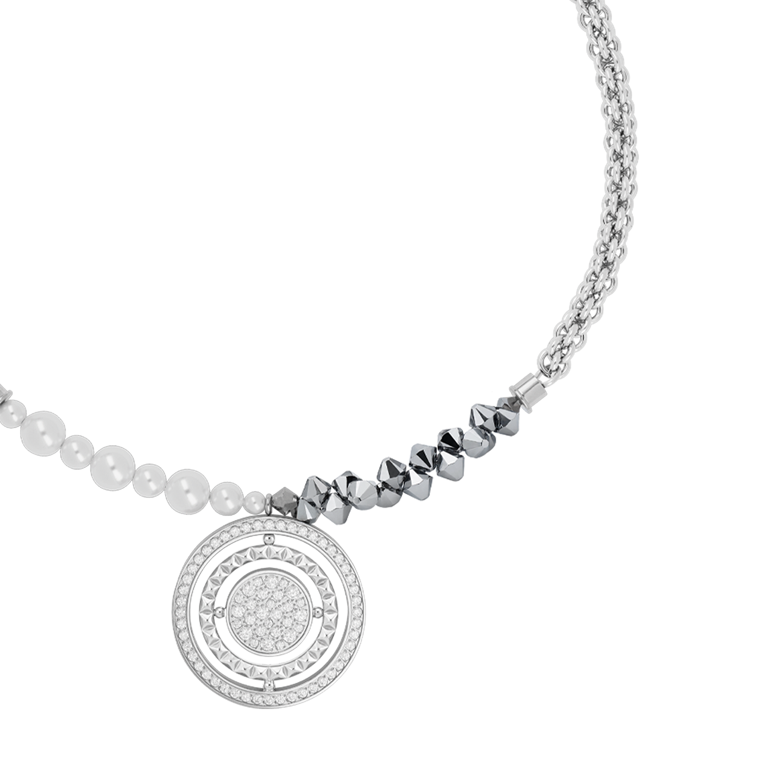 Collana Amuleto Fusion Sparkle argento