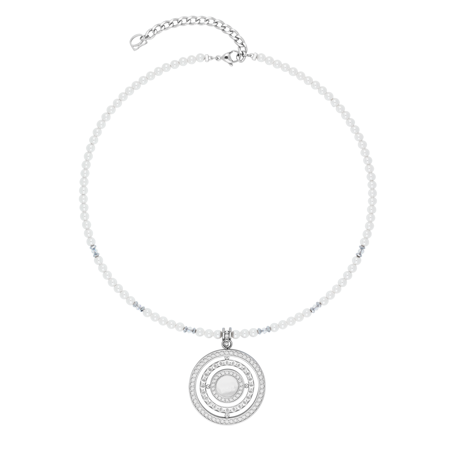 Collana Amuleto Modern Icon Pearl argento