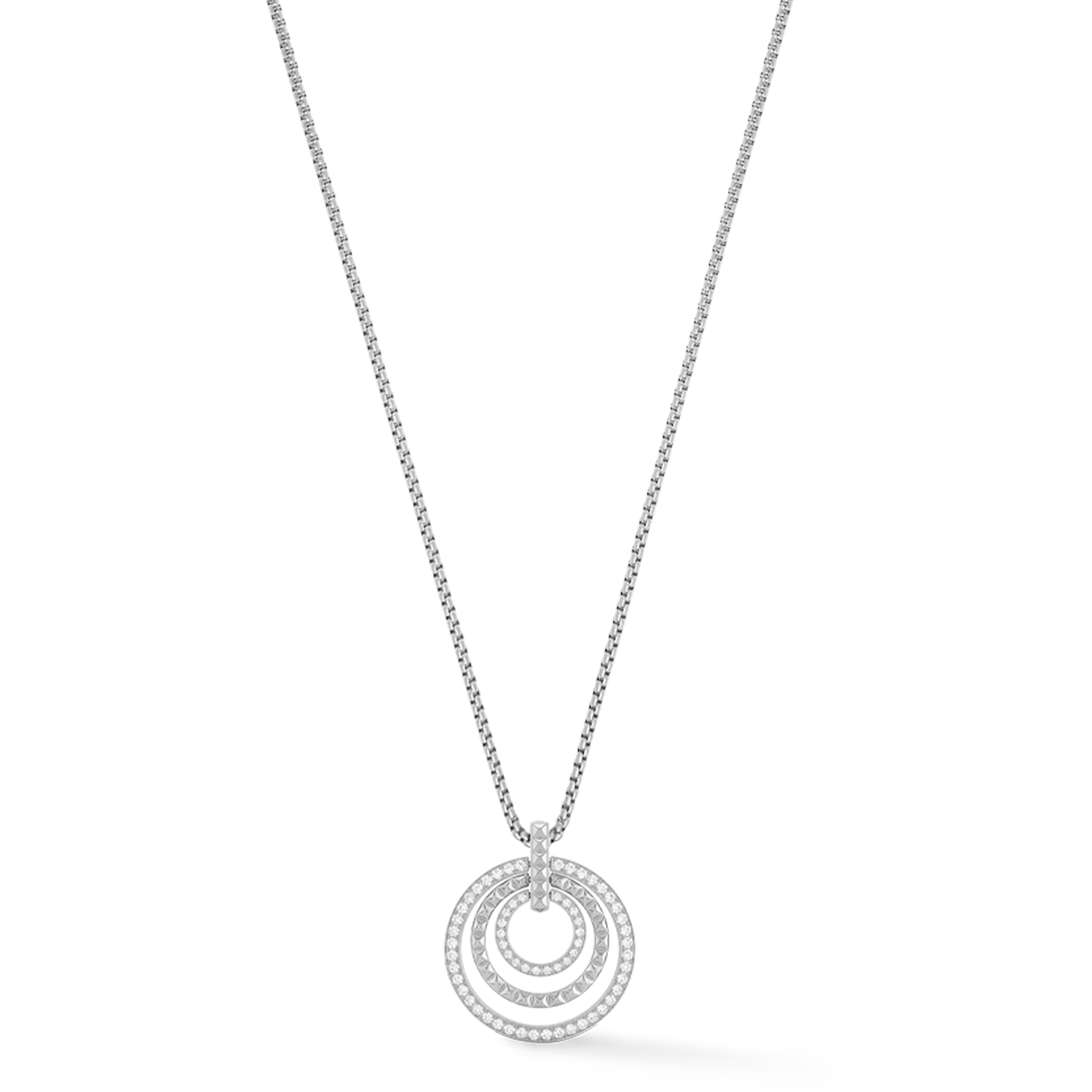 Collana Circle Trio Crystal argento