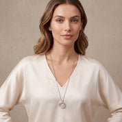 COEUR DE LION Collana Circle Trio Crystal argento – indossato