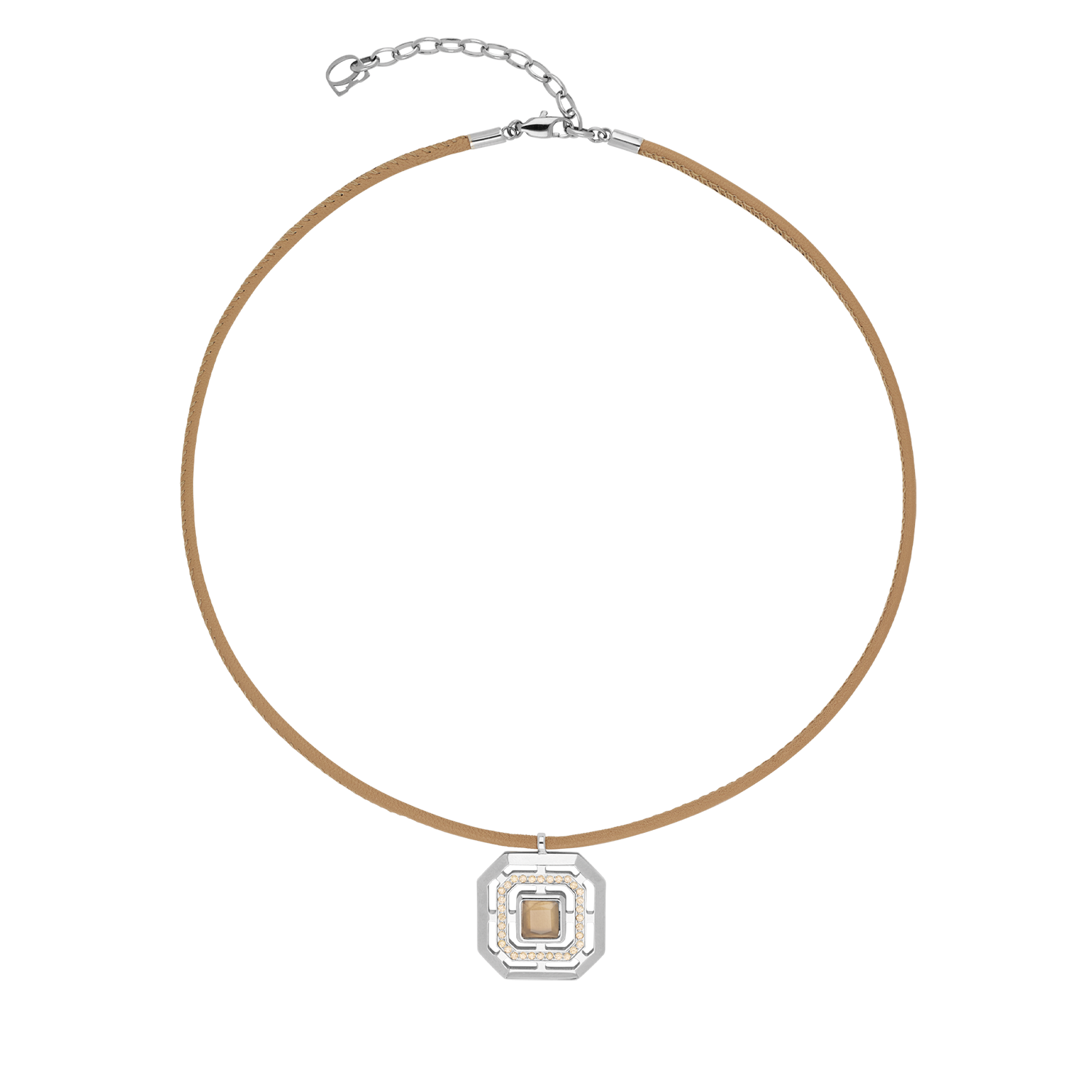 Collana Amuleto Icon Frame Soft Sand argento
