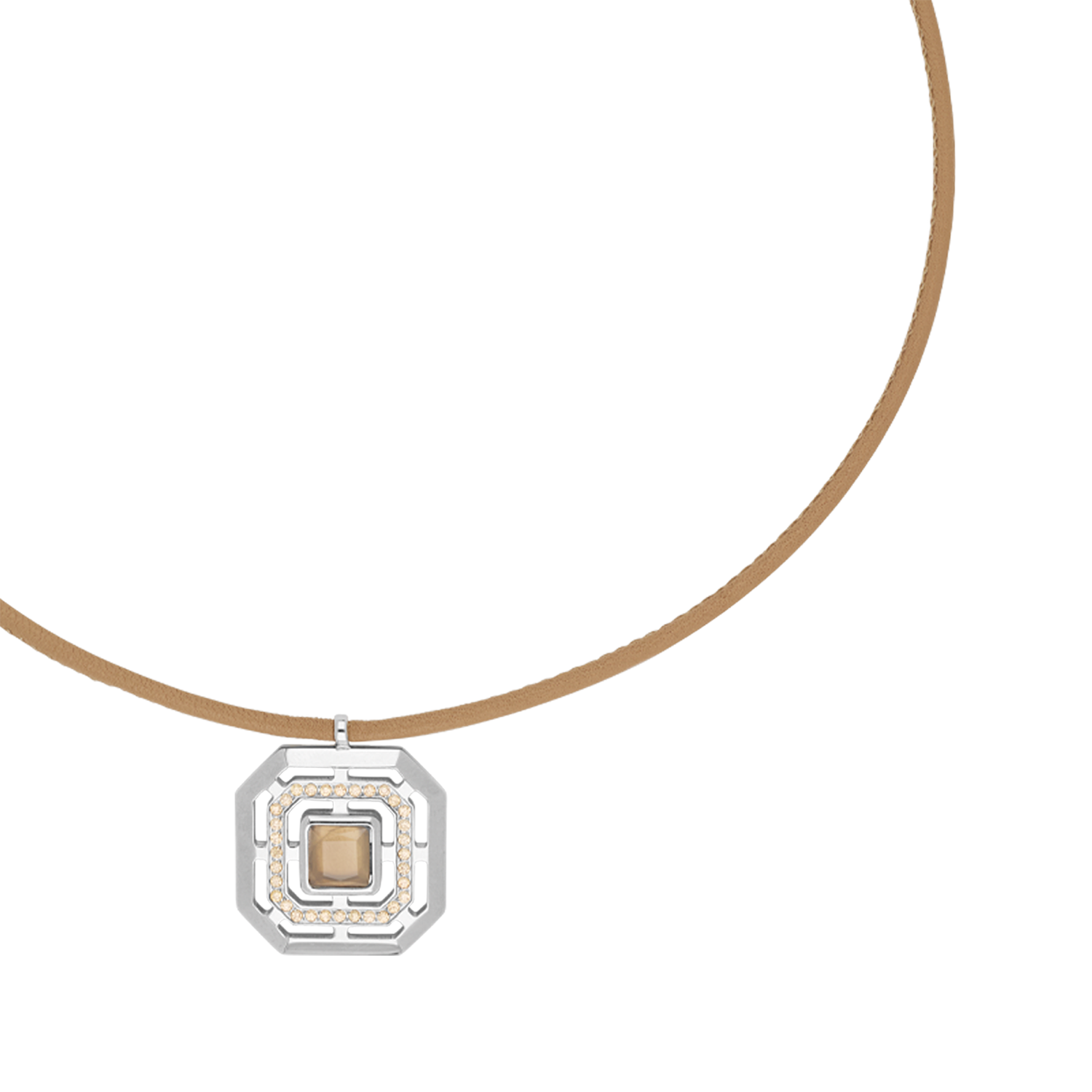 Collana Amuleto Icon Frame Soft Sand argento