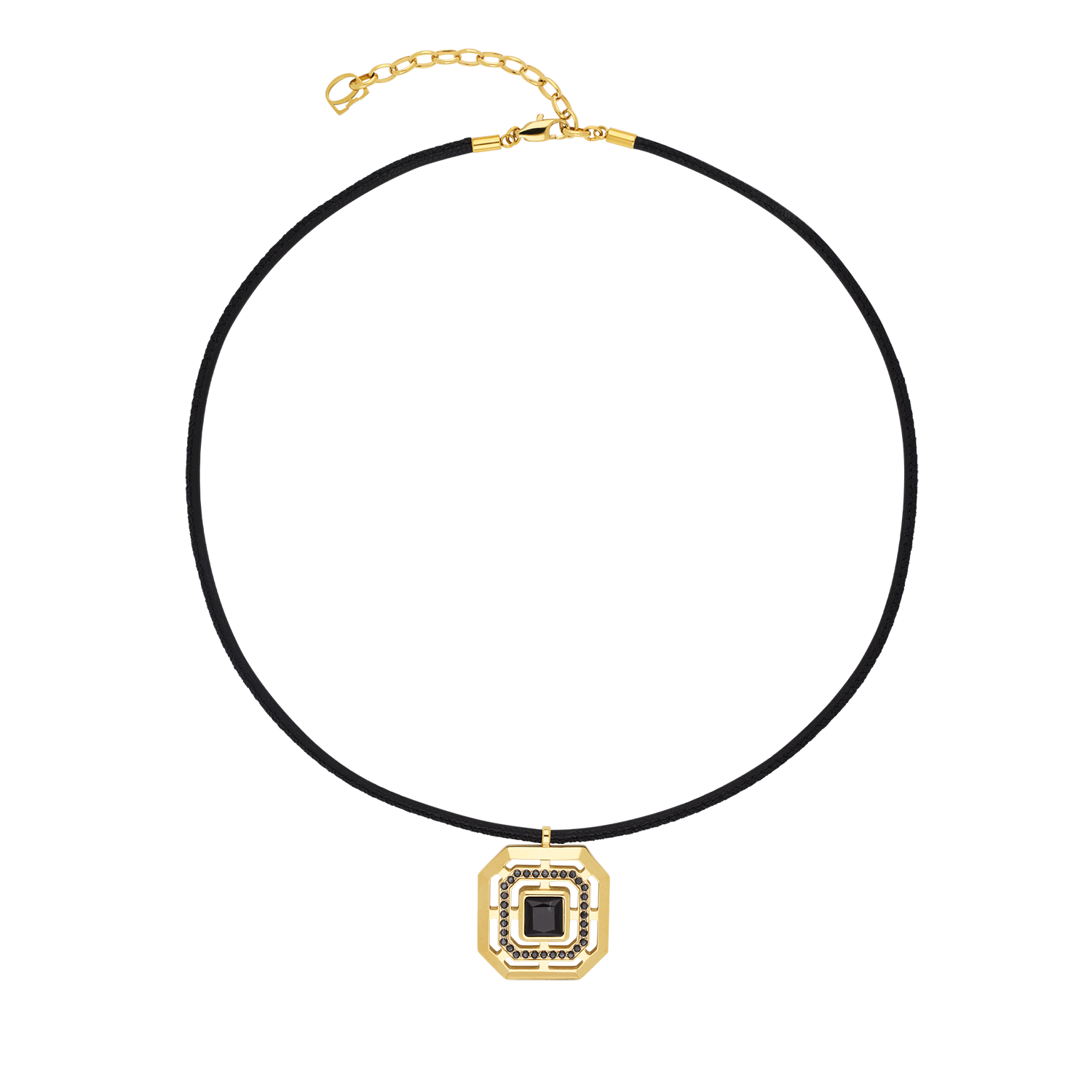 Collana Amuleto Icon Frame Soft Noir oro