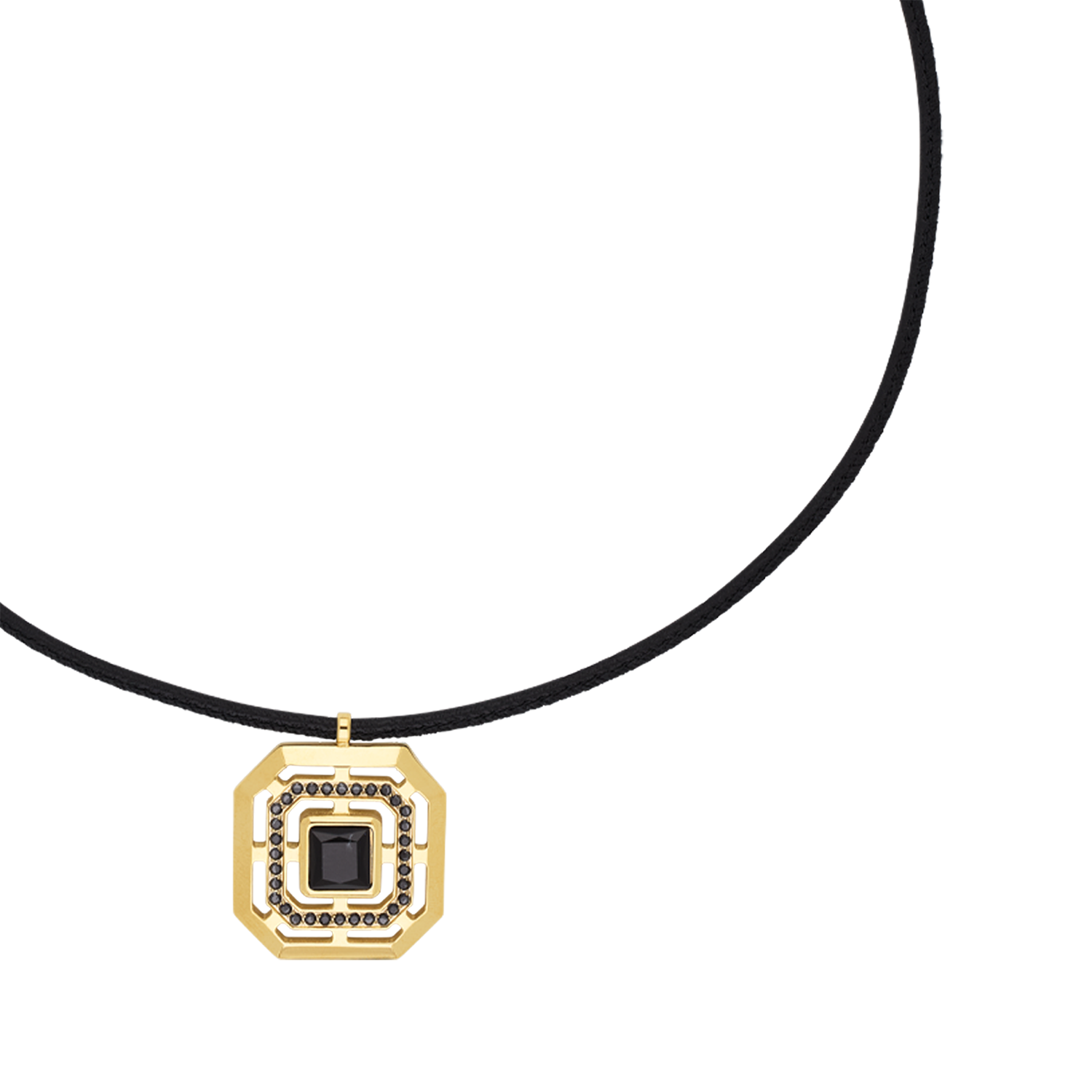 Collana Amuleto Icon Frame Soft Noir oro
