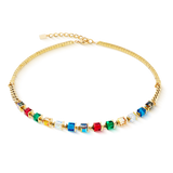 Collana Sparkling Cubes Fusion Chain oro-multicolore