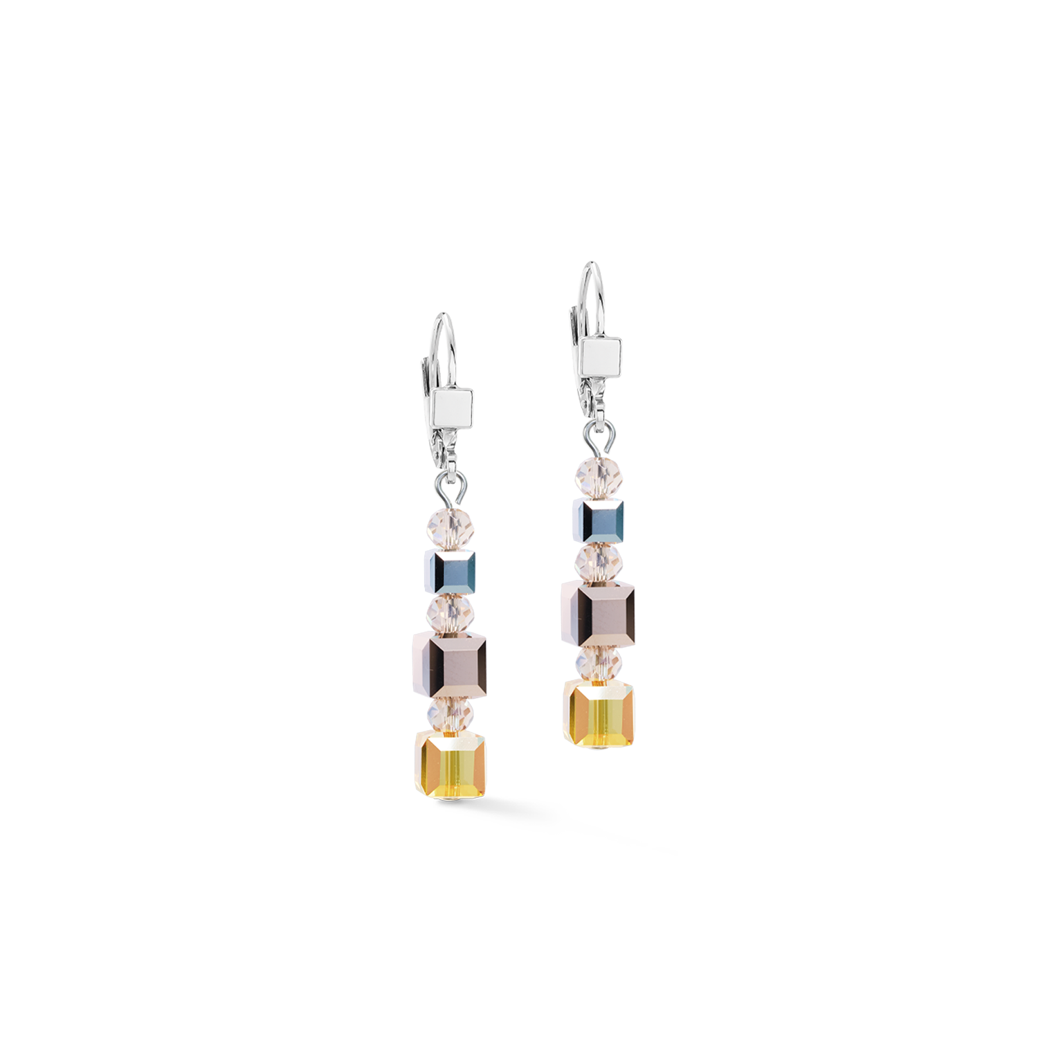Orecchini pendenti GeoCUBE® Precious Nature Tricolor Sand