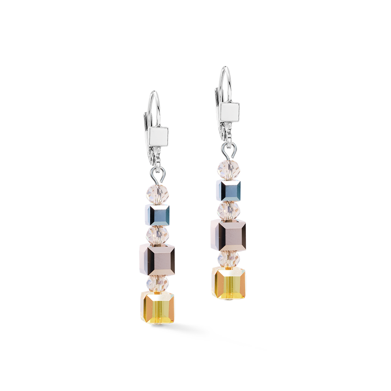 Orecchini pendenti GeoCUBE® Precious Nature Tricolor Sand