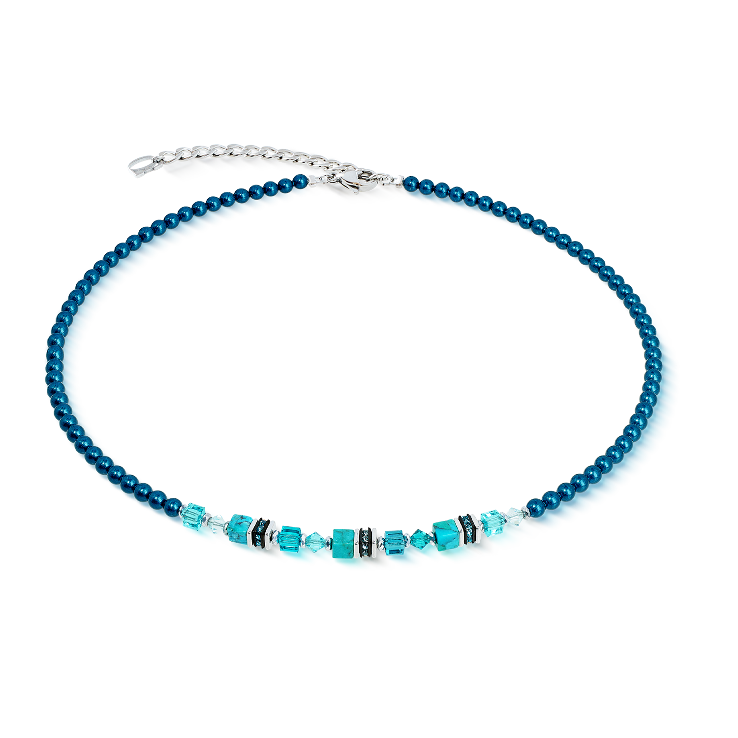 Collana Princess Teal Glow argento