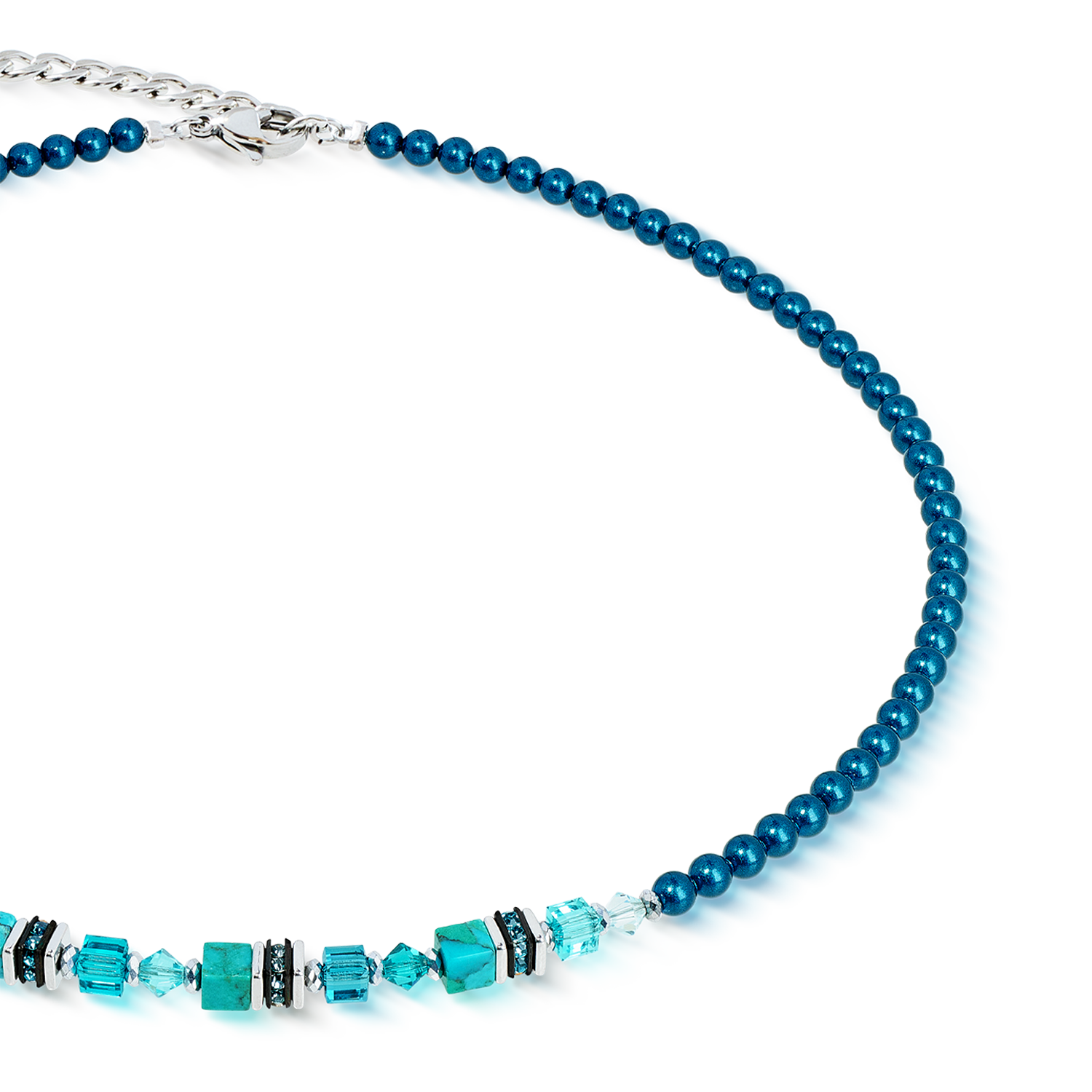 Collana Princess Teal Glow argento
