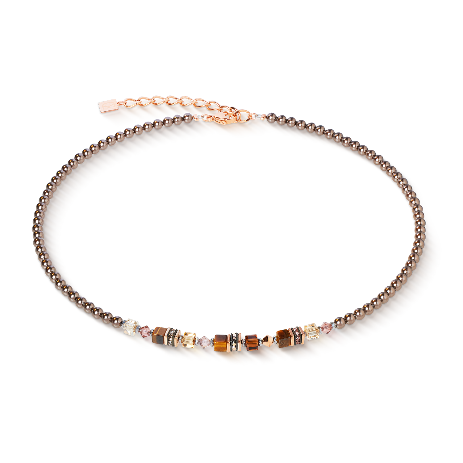 Collana Princess Earth Glow oro rosa-marrone