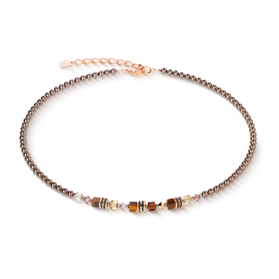 Collana Princess Earth Glow oro rosa-marrone