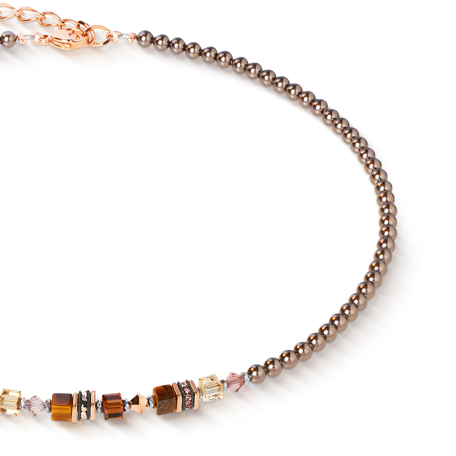 Collana Princess Earth Glow oro rosa-marrone