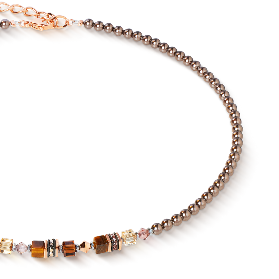 Collana Princess Earth Glow oro rosa-marrone