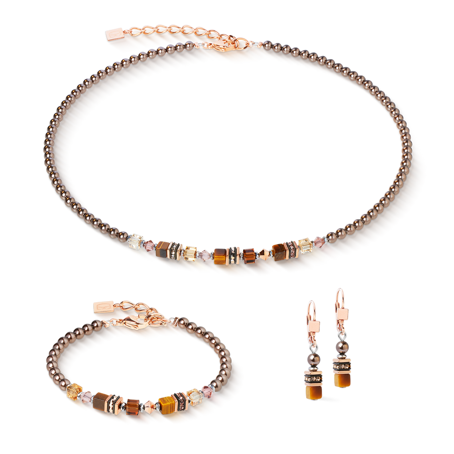 Collana Princess Earth Glow oro rosa-marrone