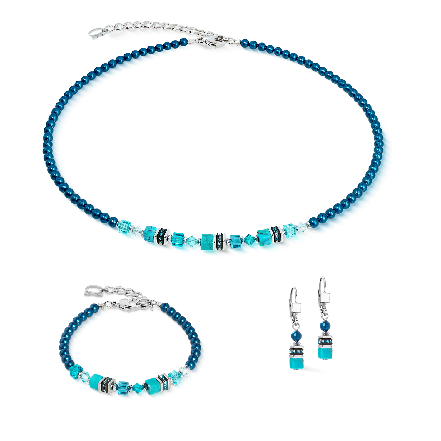 Orecchini Princess Teal Glow argento