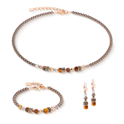 Orecchini Princess Earth Glow oro rosa-marrone