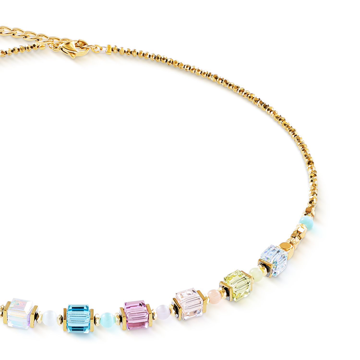 Collana Cube Aura pastello oro