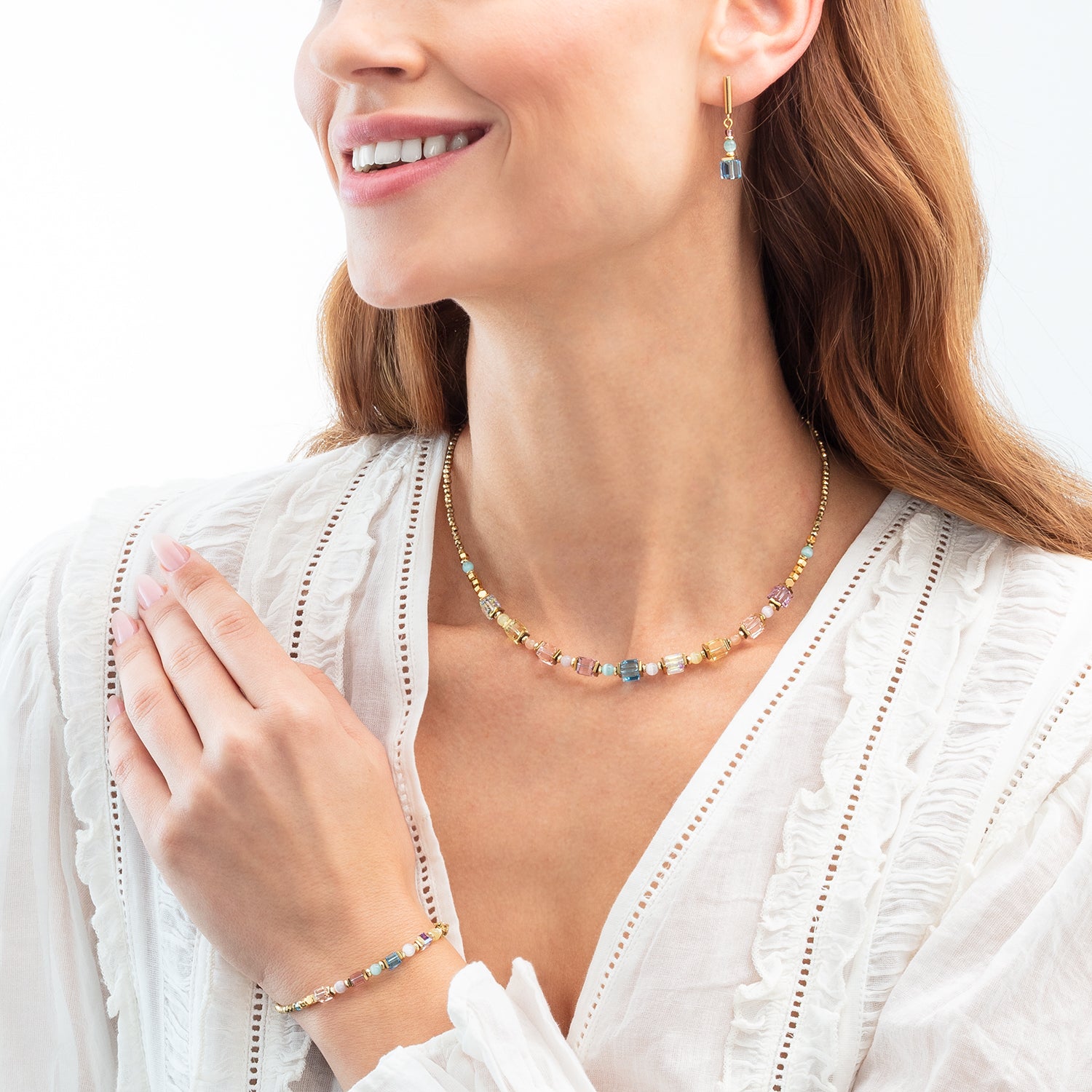 Bracciale Cube Aura pastello oro