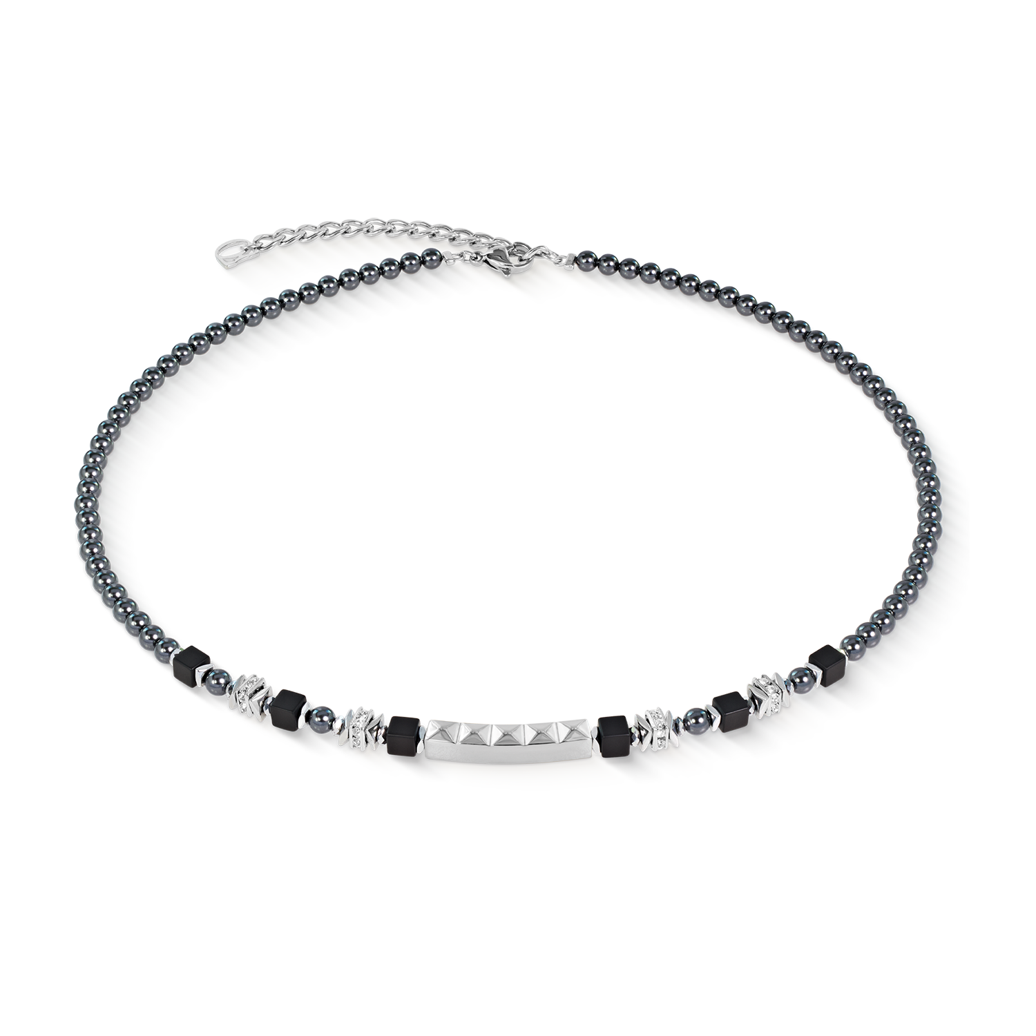 Collana Beads & Pearls Spike Anthracite