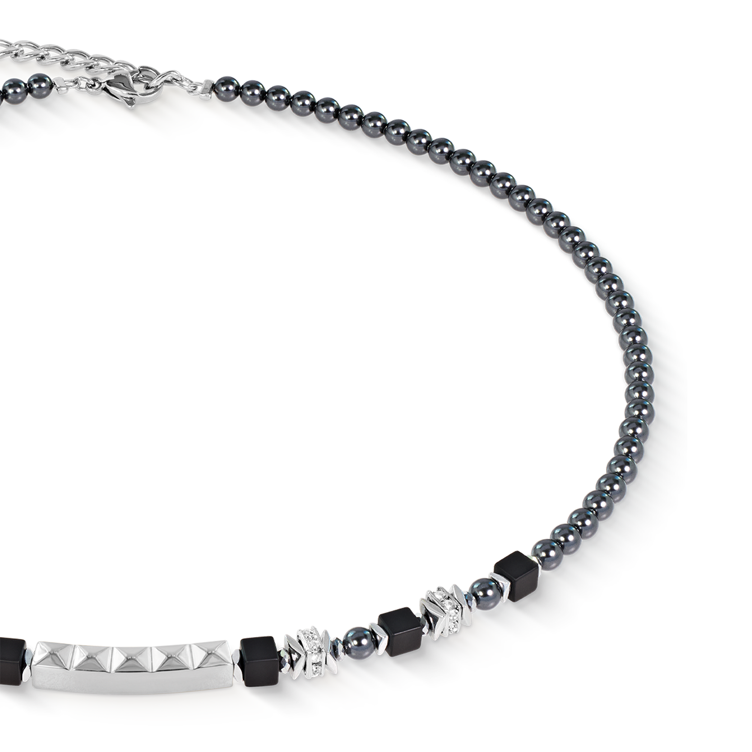 Collana Beads & Pearls Spike Anthracite