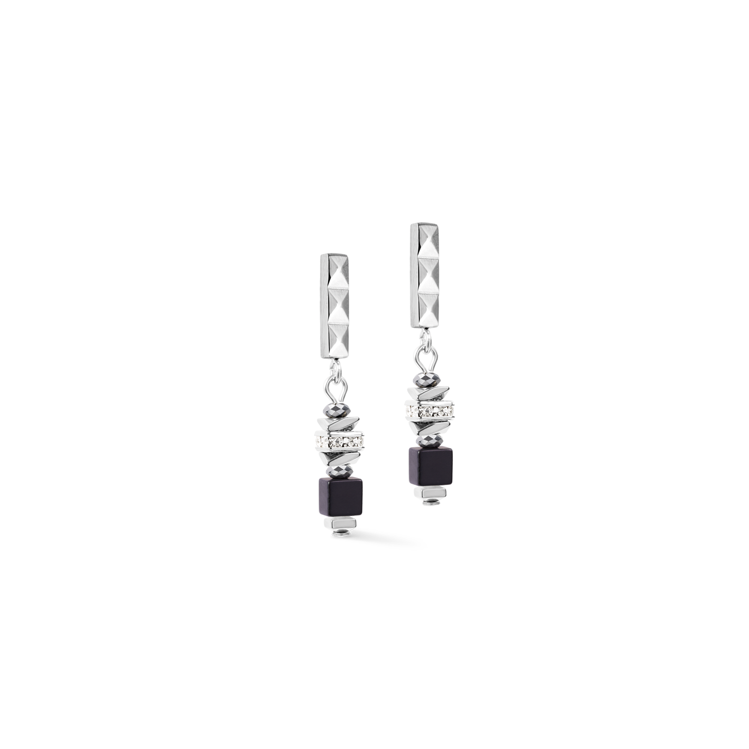 Orecchini Beads & Pearls Spike Anthracite