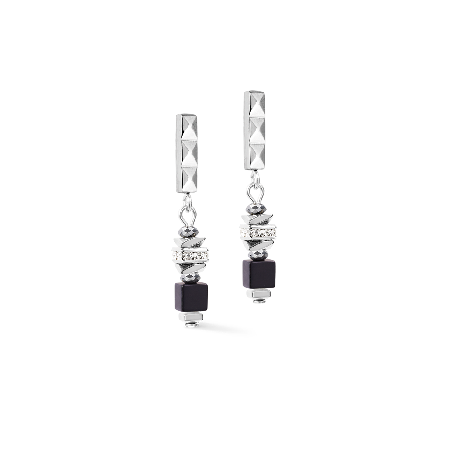Orecchini Beads & Pearls Spike Anthracite