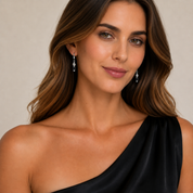 COEUR DE LION Orecchini Beads & Pearls Spike Anthracite – indossato
