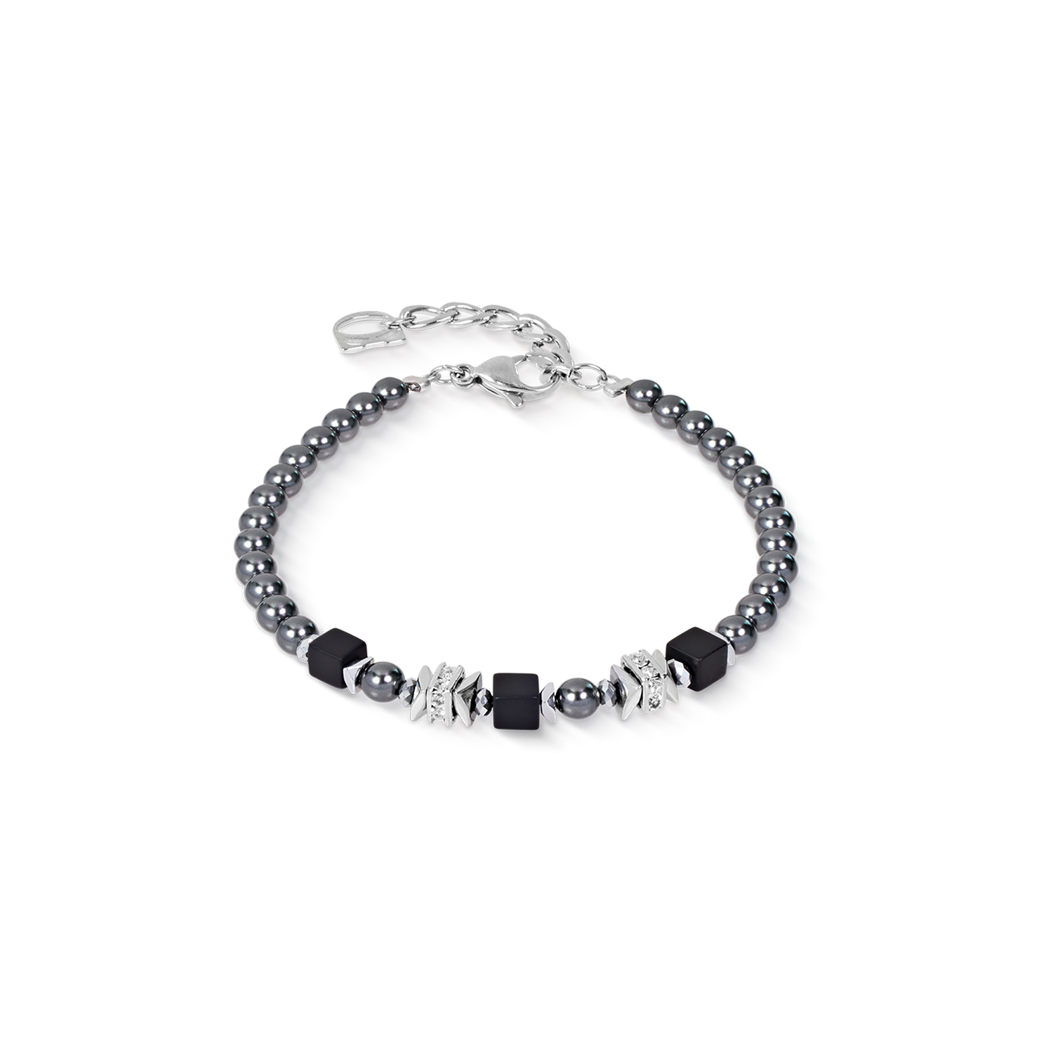 Bracciale Beads & Pearls Spike Anthracite