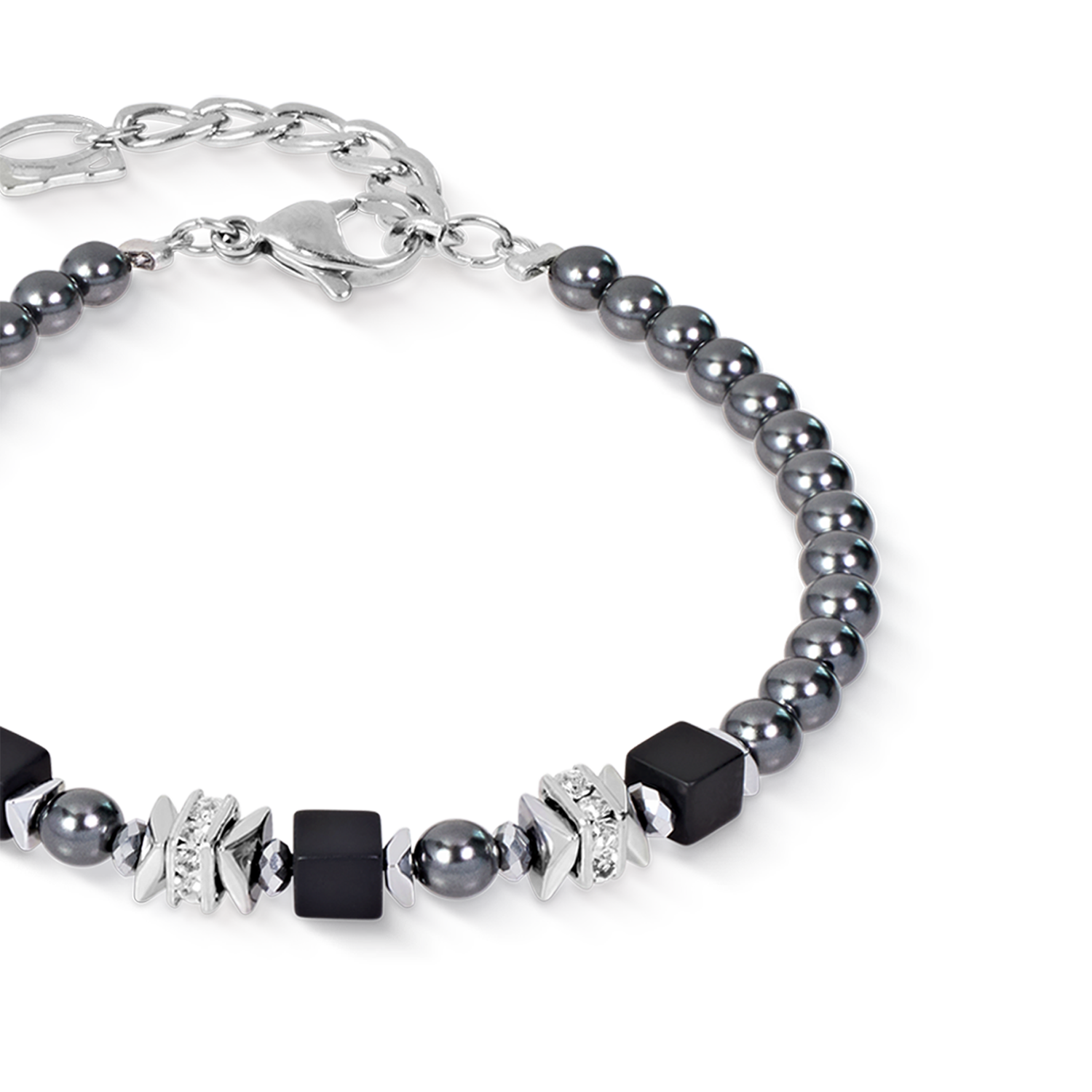 Bracciale Beads & Pearls Spike Anthracite