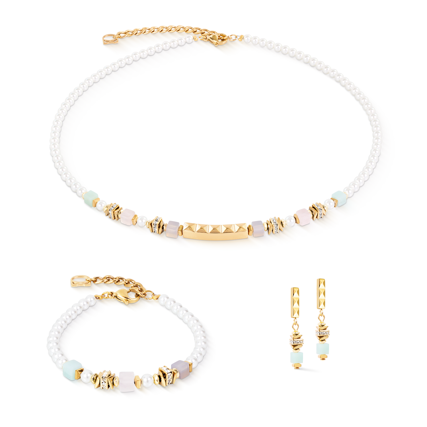 Bracciale Beads & Pearls Spike Pastel