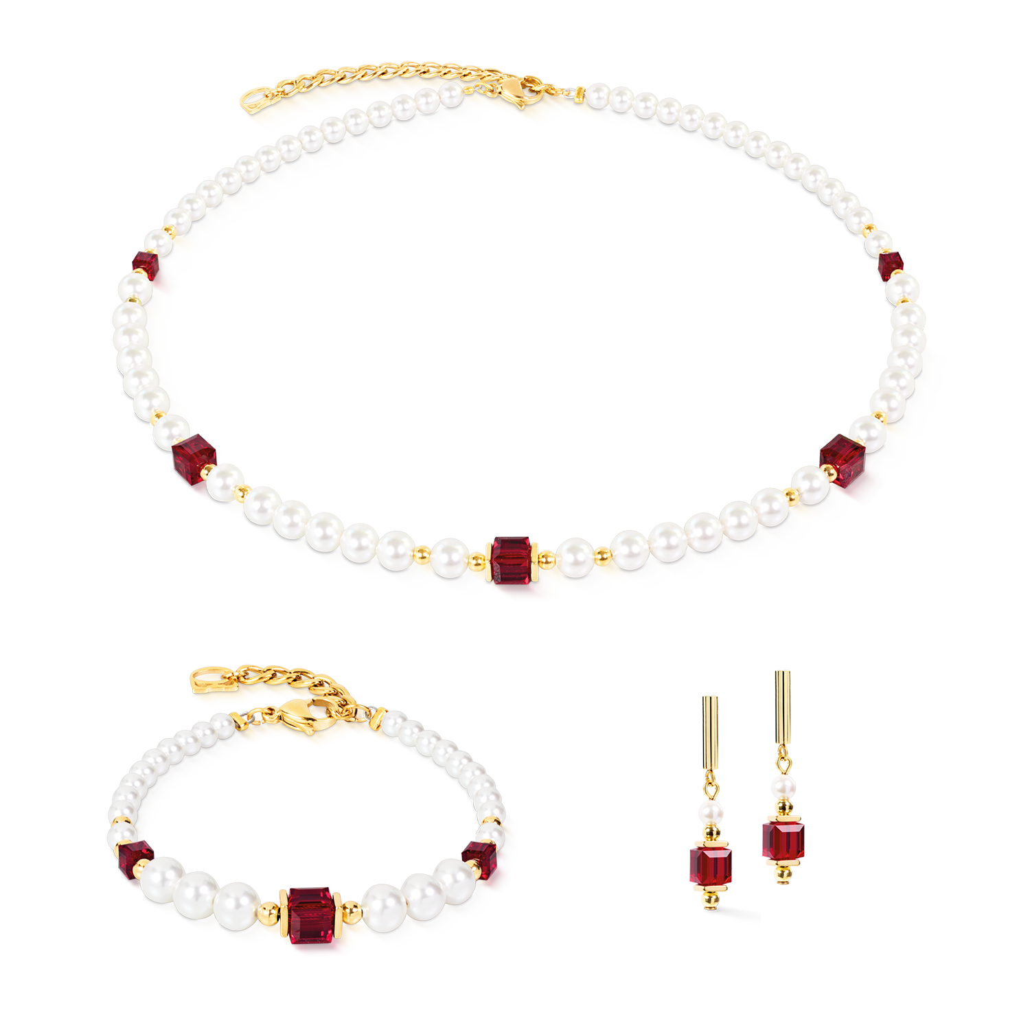 Orecchini Cocktail Pearls Ruby